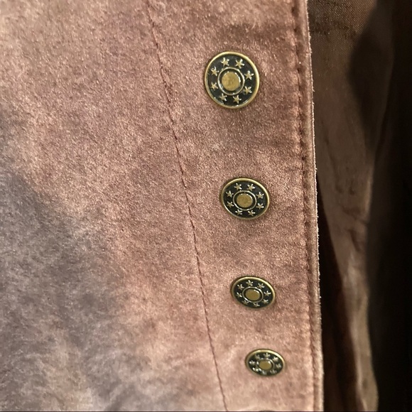 AMI Sz 1X Suede Leather Snap Closure Lined Classic Jacket - Picture 6 of 9